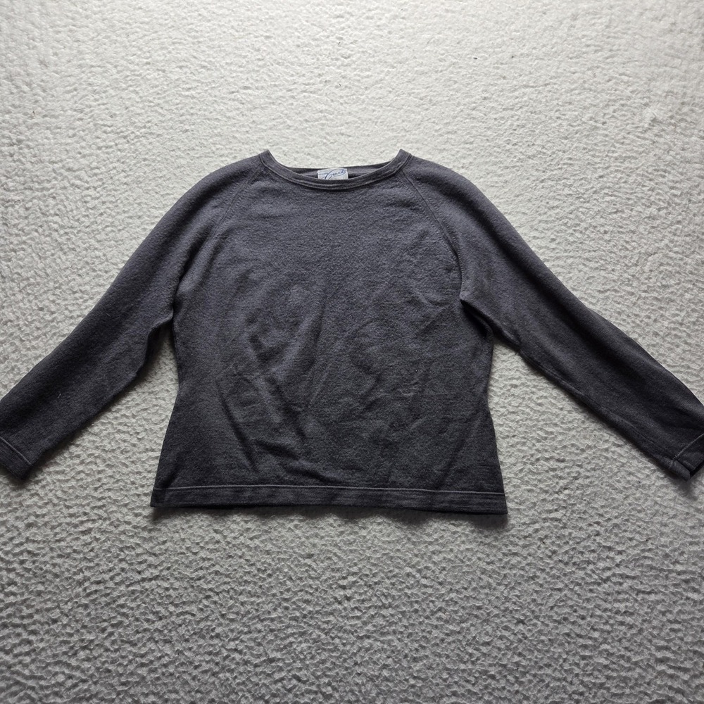 Richard Grand Sweater Womens Small Gray Cashmere Silk Crew Neck Pullover